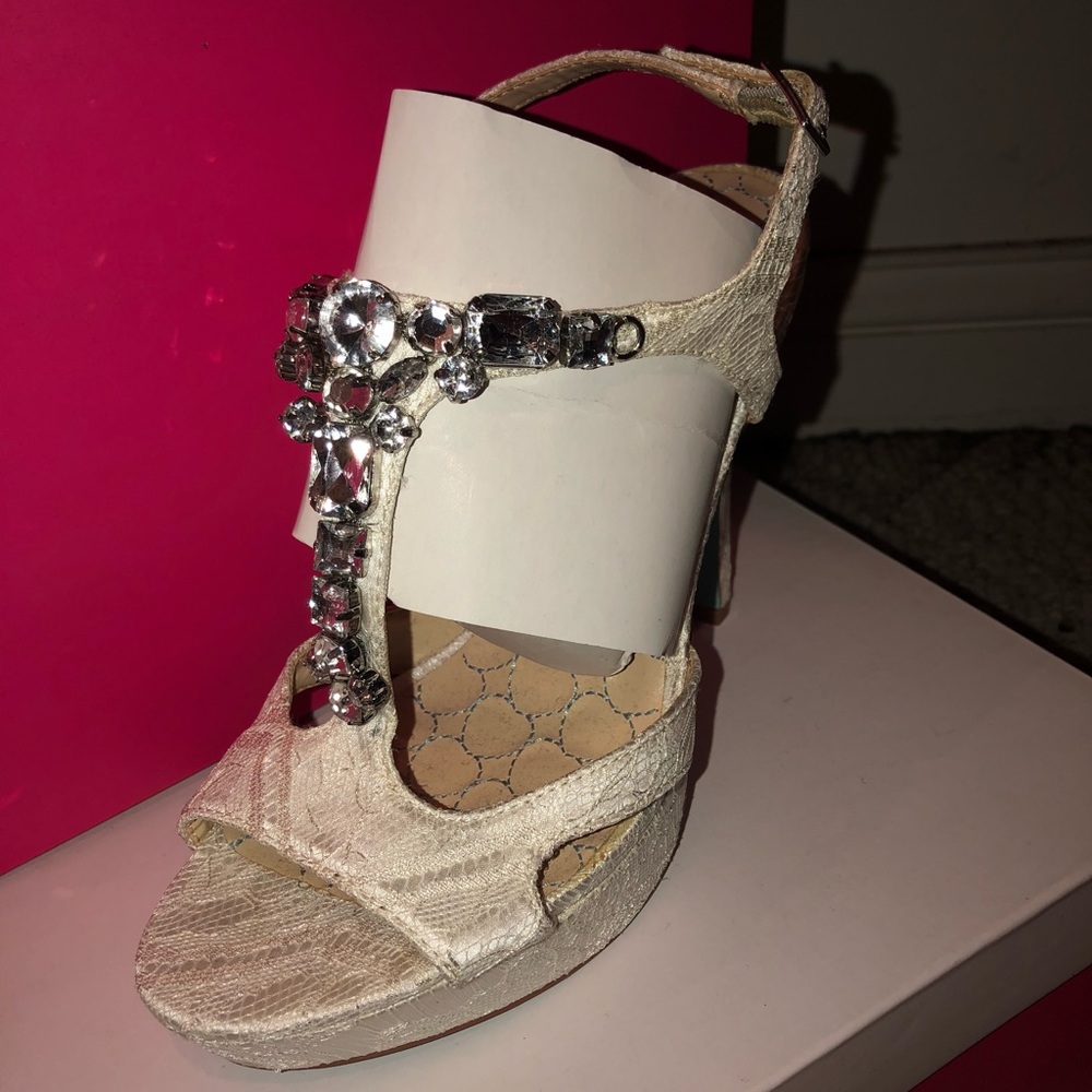 Blue By Betsy Johnson Ivory Lace Wedding Shoes